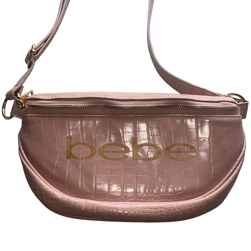 Bebe Pink and Gold Crossbody Bag with Metallic Finish - Picture 4 of 10